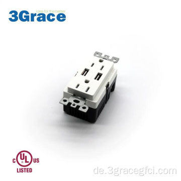 Ultrahohe Geschwindigkeit Dual USB-Ladegerät 15A Duplex Manipulationsresistentes Behälter